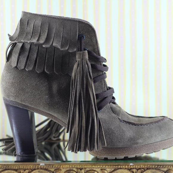 Ron White Suede Ankle Boots. 'Everyday Heels' - Picture 5 of 16